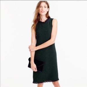 J.crew ruffle trim dress in green and navy 2P